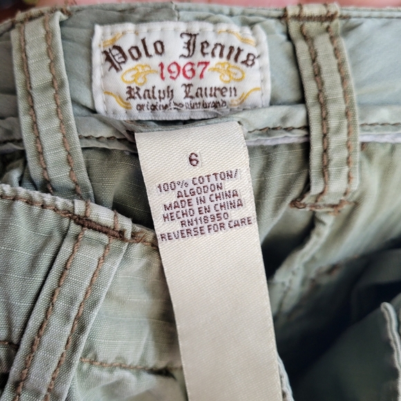 VINTAGE Ralph Lauren Pants Womens 6 Light Green Boot Flare Military Baker Hiking - Picture 9 of 10